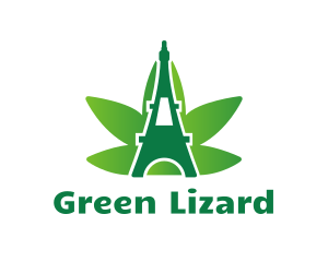 Green Cannabis Tower logo design