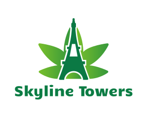 Green Cannabis Tower logo design