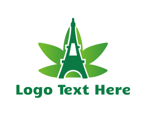 Green Cannabis Tower Logo