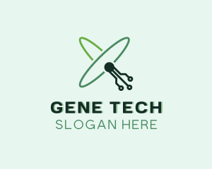 Biotech Atom Genetics logo design