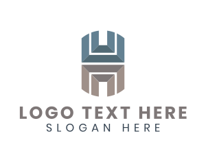 Fabrication - Metallic Letter H logo design