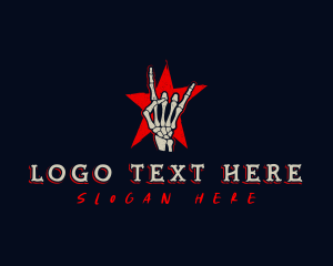 Skeleton - Skeleton Punk Hand logo design