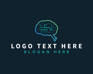 Brain Circuit Artificial Intelligence logo design