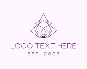 Light - Geometric Lines Sunrays logo design