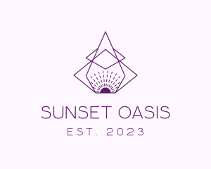 Geometric Lines Sunray logo design