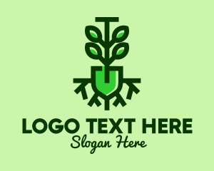 Biological - Green Eco Tree Planting logo design