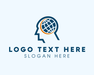 Travel - Man Global Brain logo design