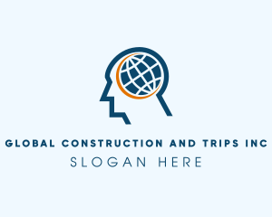 Man Global Brain  logo design