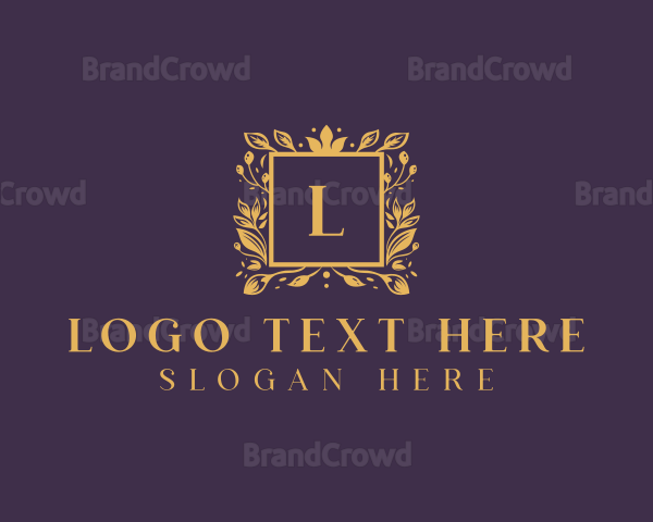 Floral  Wreath Wedding Planner Logo