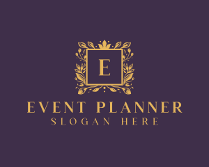 Floral  Wreath Wedding Planner logo design