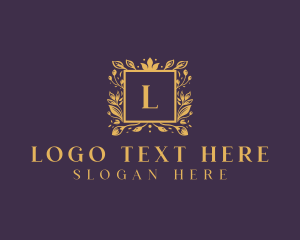 Hotel - Floral  Wreath Wedding Planner logo design