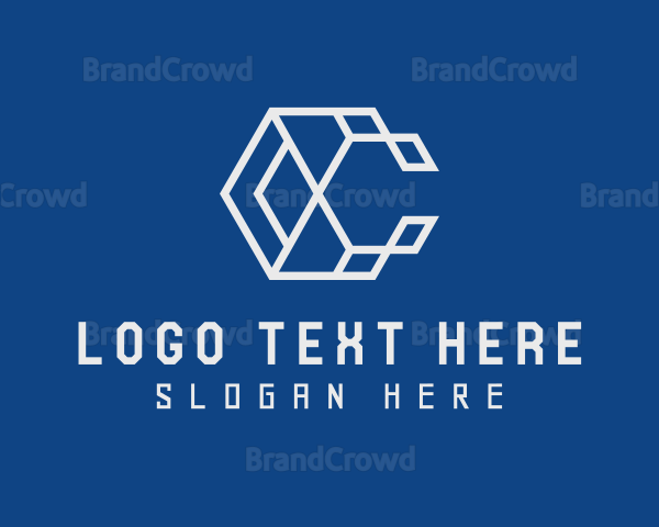 Geometric Tech Business Letter C Logo