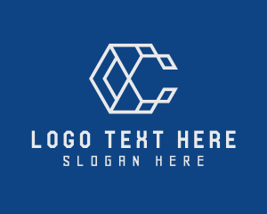 Puzzle - Geometric Tech Business Letter C logo design