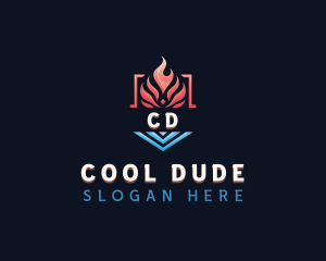 Heating Cooling Temperature logo design