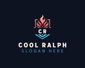 Heating Cooling Temperature logo design