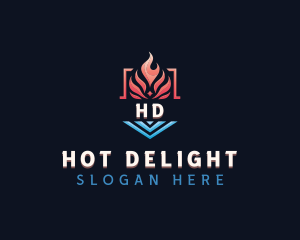 Heating Cooling Temperature logo design