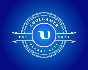 Ornamental - Greek Upsilon Letter U logo design