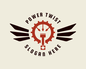 Screwdriver - Cog Piston Screwdriver logo design