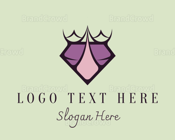 Purple Corporate Diamond Crown Logo