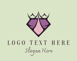 Purple Corporate Diamond Crown logo design