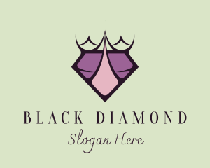 Purple Corporate Diamond Crown logo design