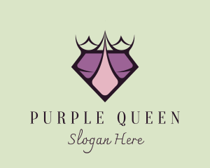 Purple Corporate Diamond Crown logo design