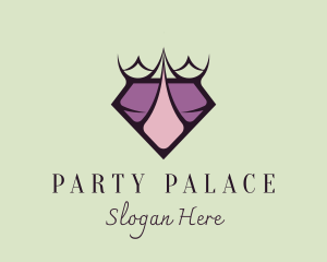 Purple Corporate Diamond Crown logo design