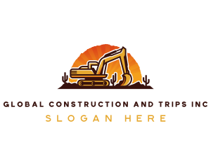 Heavy Duty Excavator Construction Logo