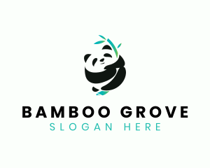 Bamboo - Cute Panda Bamboo logo design
