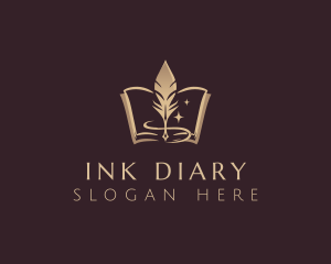 Diary - Feather Quill Book logo design