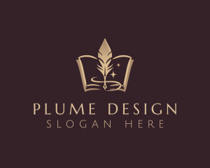 Plume - Feather Quill Book logo design