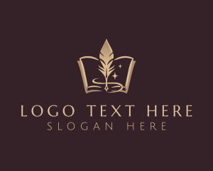 Novel - Feather Quill Book logo design