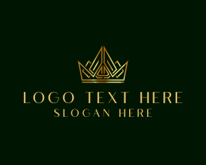 Queen - Gold Luxury Crown logo design