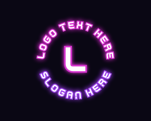 Cyberspace - Bright Neon Nightclub logo design