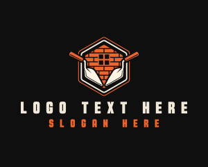 Contractor - Window Brick Trowel logo design