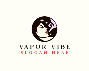 Female Smoking Vape logo design