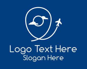 White - Air Travel Location logo design