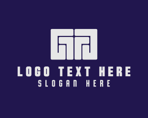 Letter At - Digital Software Tech logo design