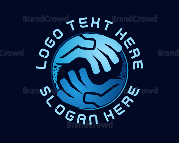 Pixel Hand Business Logo