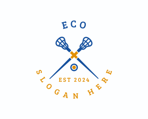 Sporting Event - Cross Lacrosse Letter X logo design
