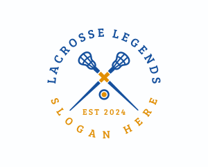 Lacrosse - Cross Lacrosse Letter X logo design