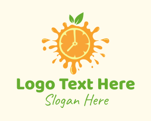 Clock - Orange Juice Time logo design
