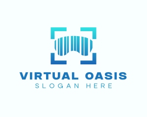 Barcode VR Goggles logo design