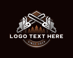 Carpentry - Logging Chainsaw Lumberjack logo design