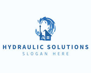 Hydraulic - Power Wash House Cleaning logo design