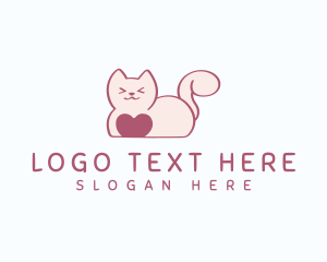Sitter - Pet Cat Heart logo design