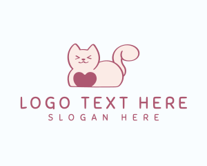 Kitty - Pet Cat Heart logo design