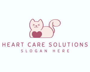 Pet Cat Heart logo design