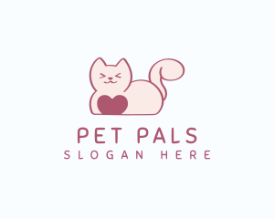 Pet Cat Heart logo design