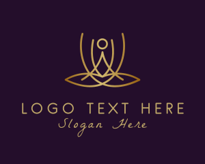 Meditation - Gold Yoga Instructor logo design
